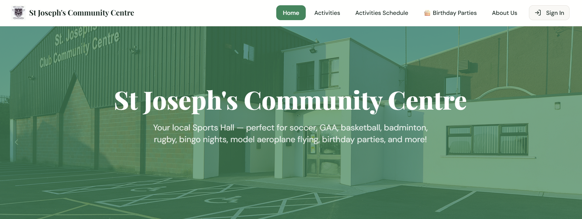 josephs.ie website preview